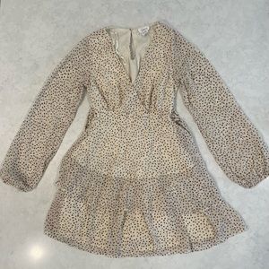 XS Brown/Beige Polka Dot Dress